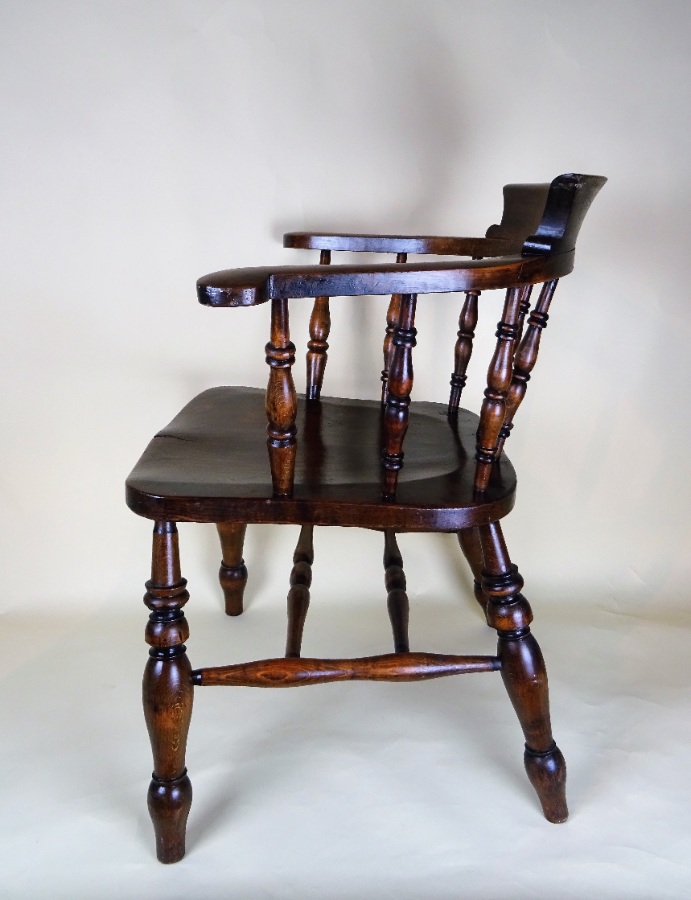Antique English Smokers Captains Bow Chair (7).JPG